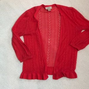 Loft coral colored light weight cardigan size XS